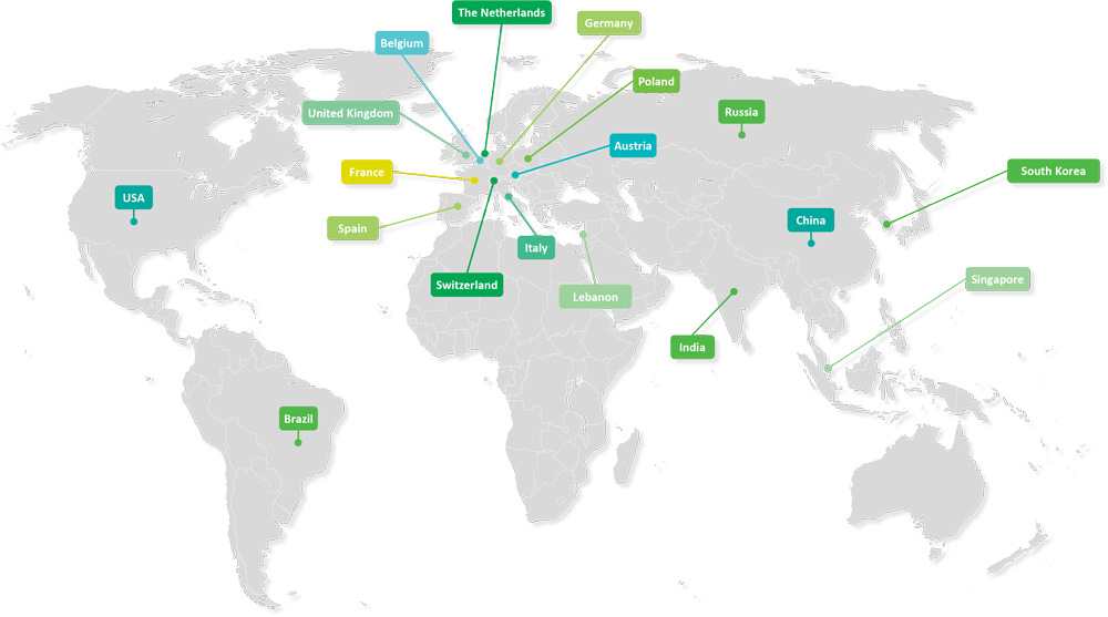 Map showing global Erbe locations.